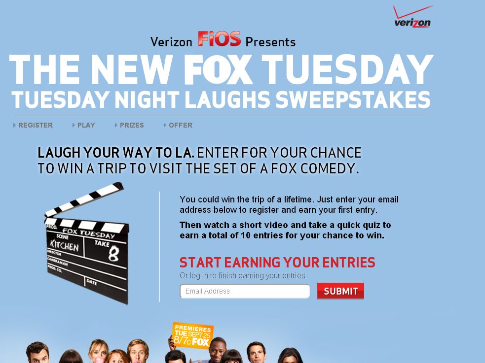The Verizon FiOS presents FOX Tuesday Night Laughs Sweepstakes!