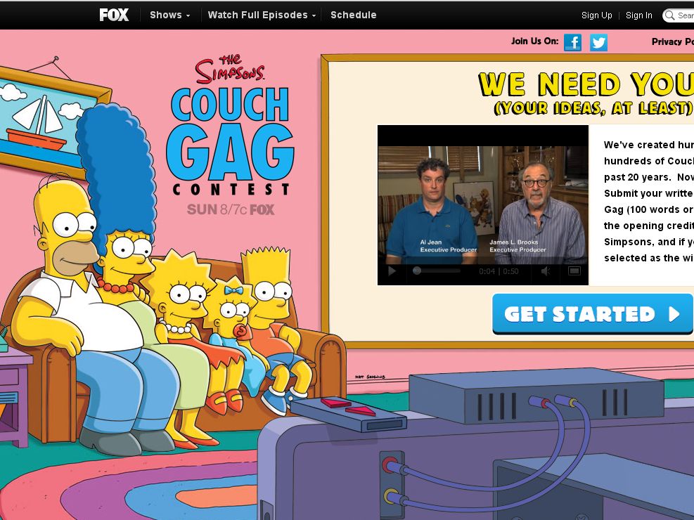 Fox The Simpsons Couch Gag Contest