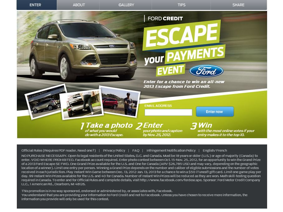Ford Credit Escape Your Payment Event
