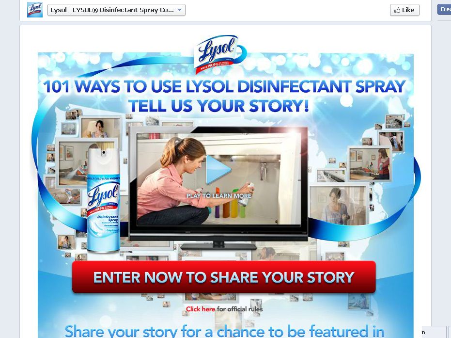101 Ways to use LYSOL Disinfectant Spray Contest