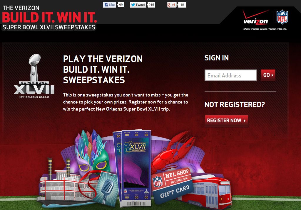 Verizon Build It. Win It. Sweepstakes