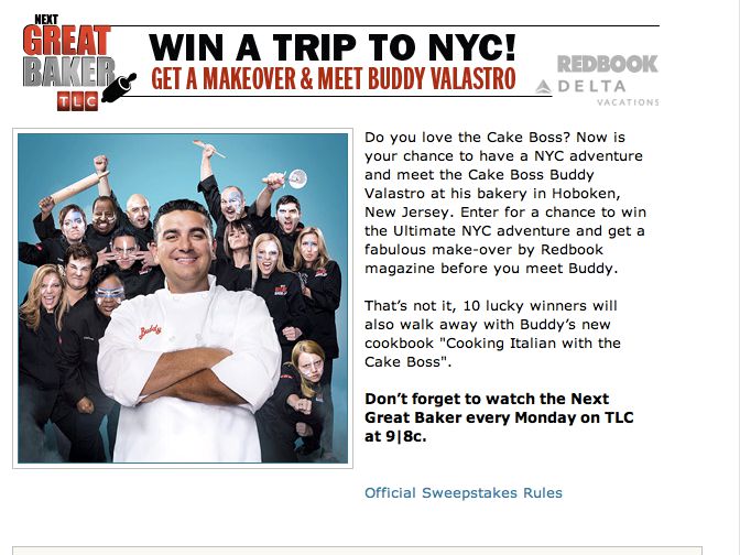 Next Great Baker New York City Adventure Sweepstakes