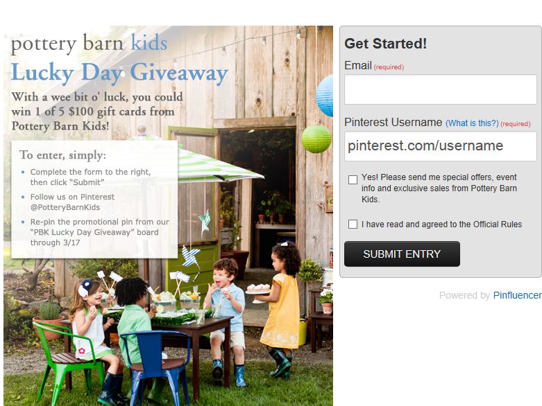 Pottery Barn Kids Lucky Day Giveaway