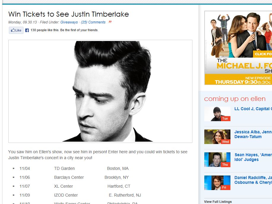 Win Tickets To See Justin Timberlake Sweepstakes