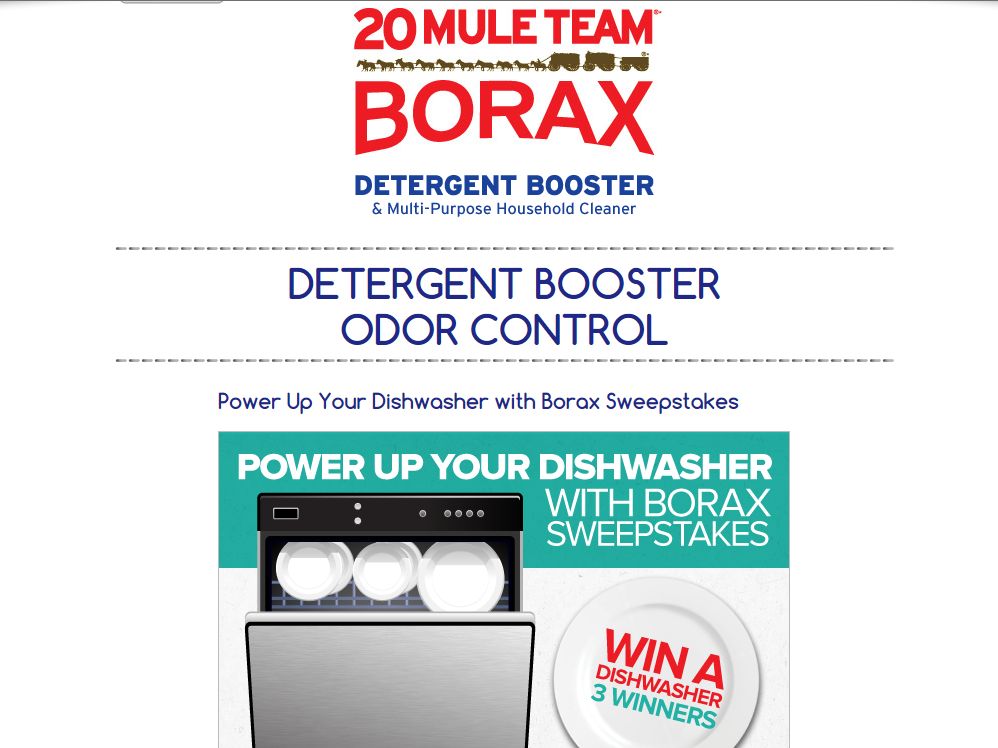 Power Up Your Dishwasher with Borax Sweepstakes