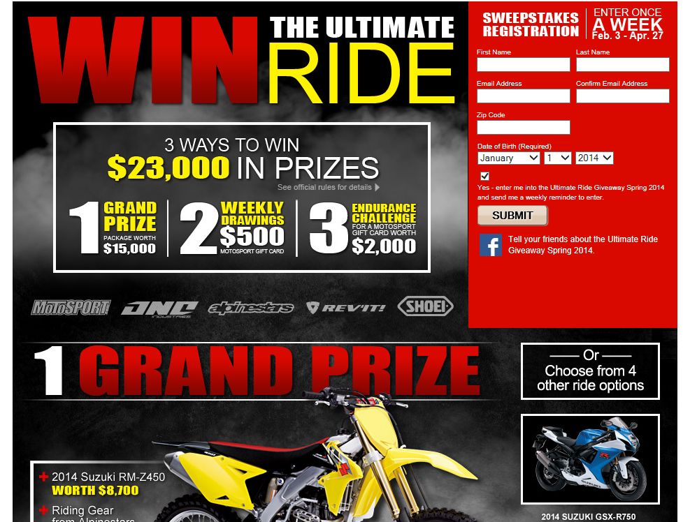 MotoSport Ultimate Ride Giveaway Sweepstakes