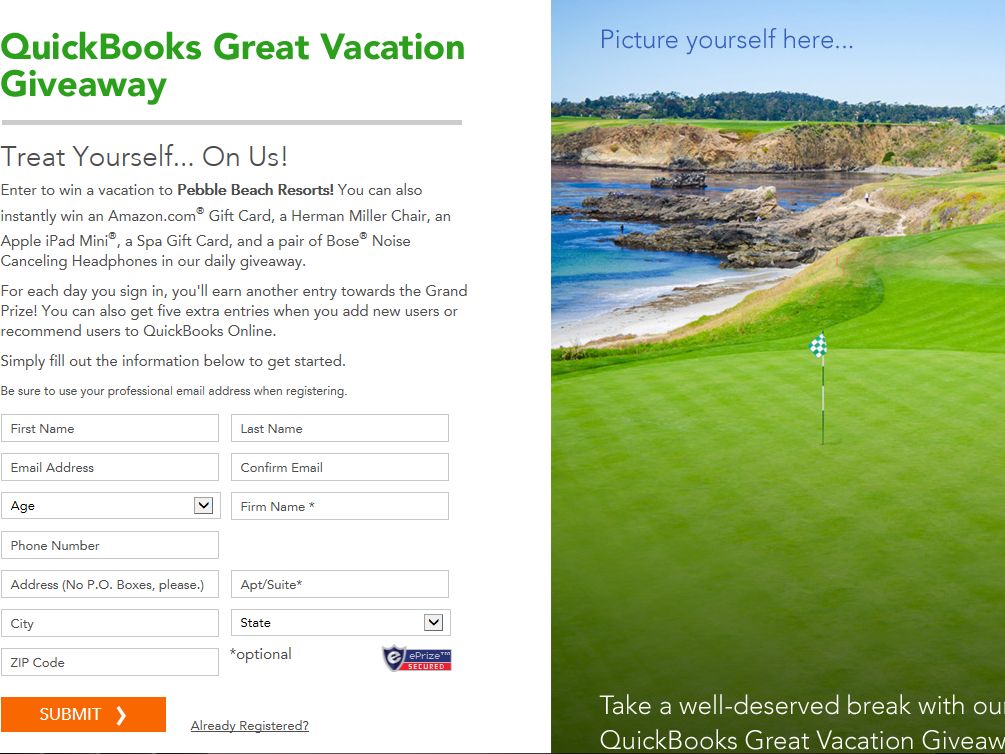QuickBooks Great Vacation Giveaway
