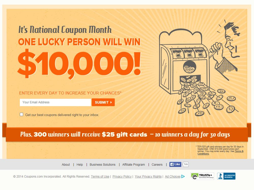 September National Coupon Month Sweepstakes