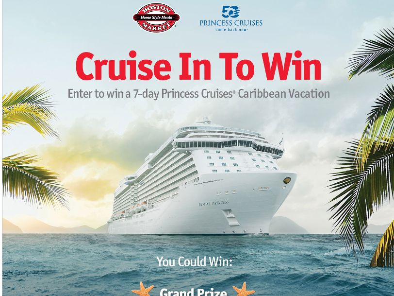 Boston market cruise in to win sweepstakes
