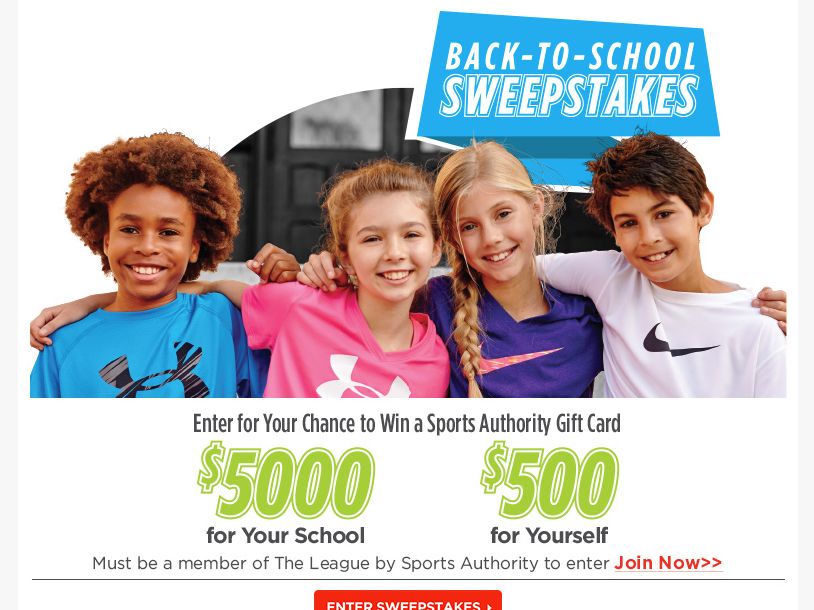 Sports Authority Back to School Sweepstakes