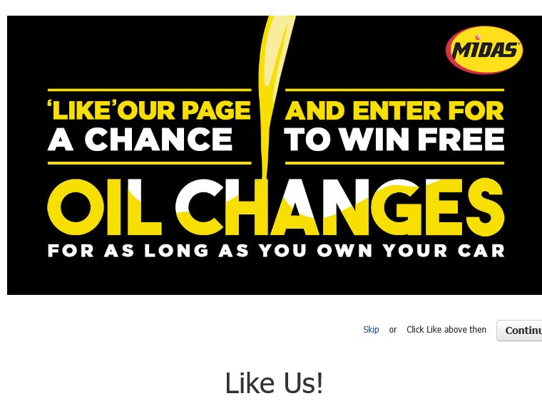 MIDAS “Win Oil Changes For As Long As You Own Your Car” Sweepstakes