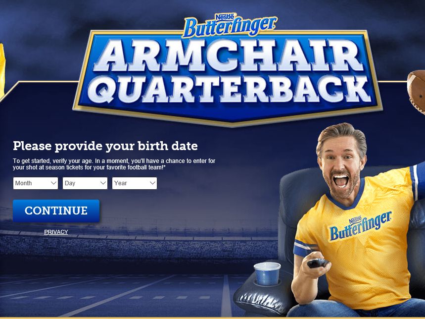 BUTTERFINGER Armchair Quarterback Sweepstakes
