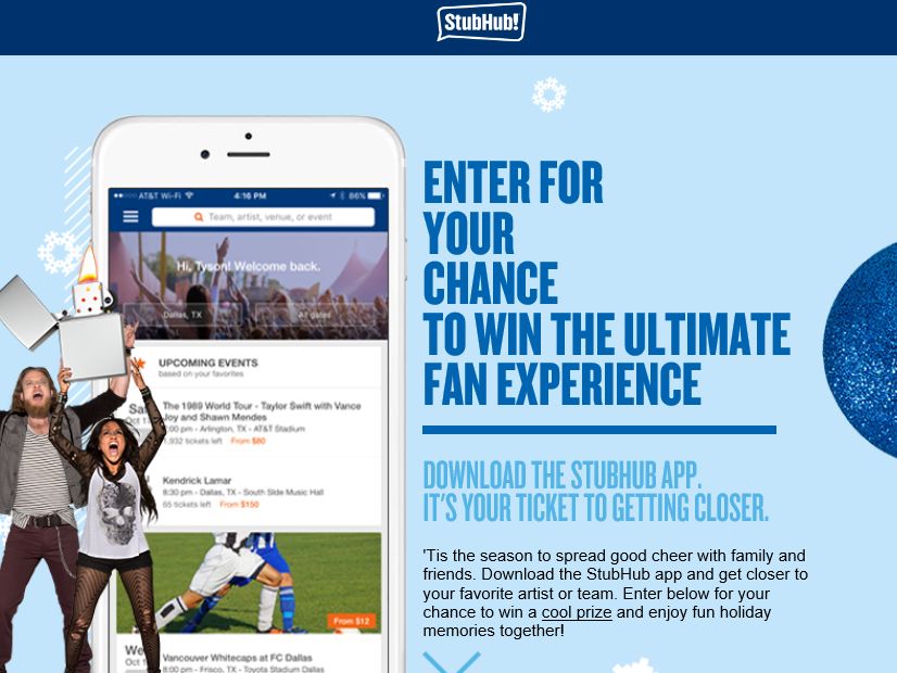 StubHub Find the Inner Fan Sweepstakes
