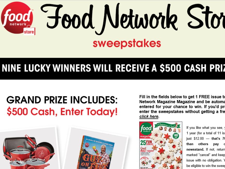 Food Network Store Sweepstakes