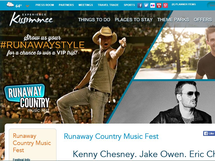 The Experience Kissimmee “RunawayStyle” Runaway Country Sweepstakes
