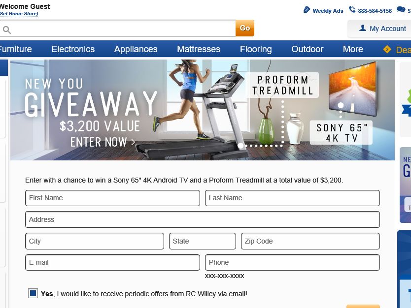 RC Willey New You Giveaway Sweepstakes