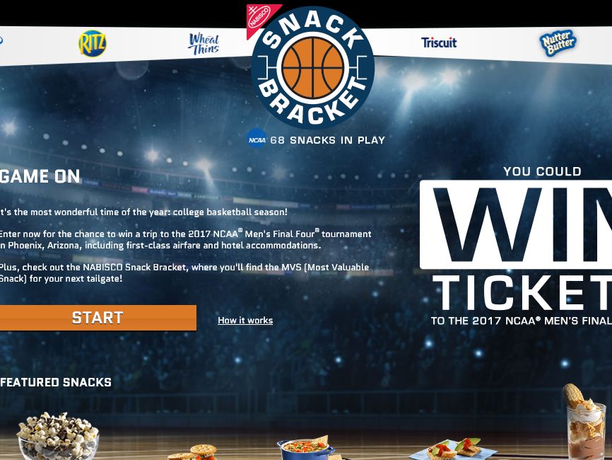 NABISCO NCAA Snack Bracket Sweepstakes