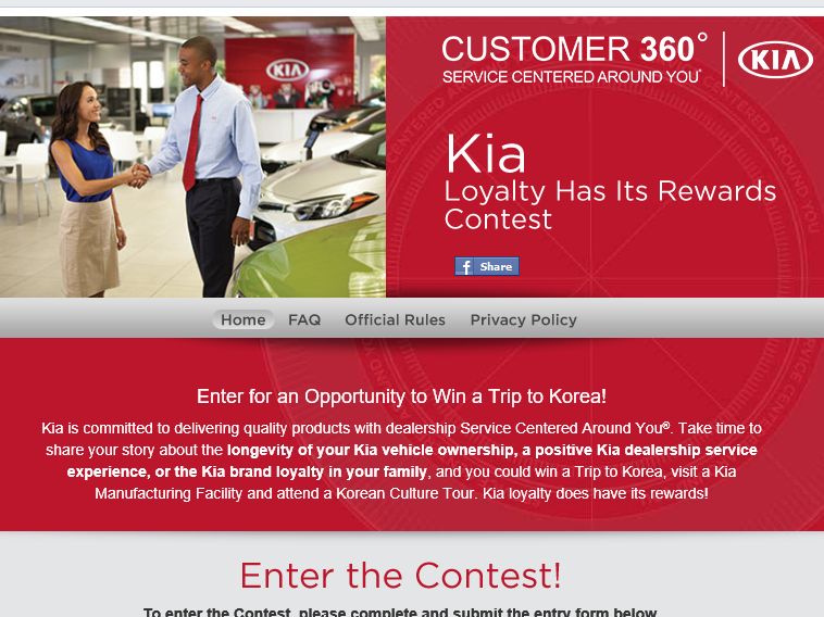 The Kia Loyalty Has Its Rewards Contest