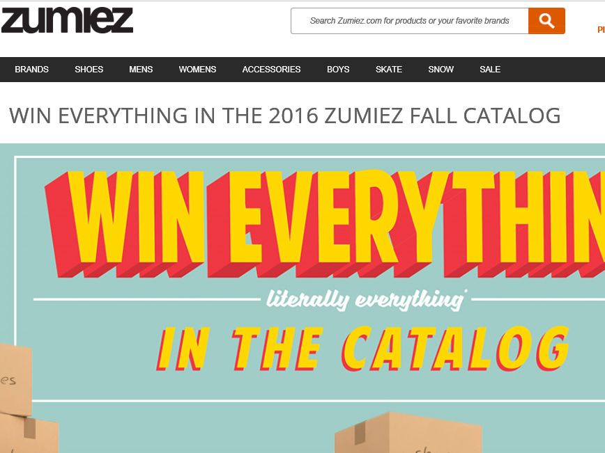 Zumiez ‘Win Everything in the Catalog’ Sweepstakes