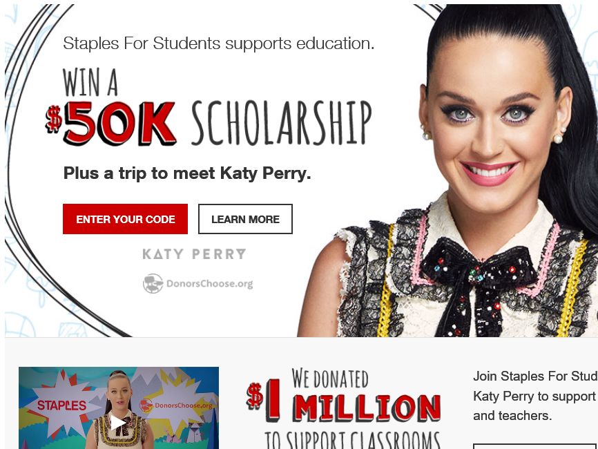 The Staples for Students Sweepstakes