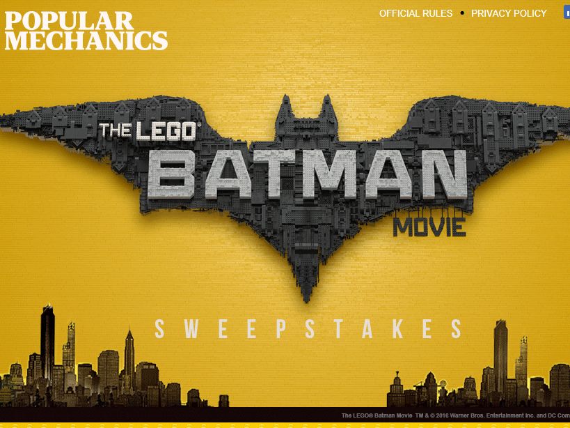 Popular Mechanics Sweepstakes >> Popular Mechanics The Lego Batman Movie Sweepstakes Popular Mechanics Sweepstakes >> Popular Mechanics The Lego Batman Movie Sweepstakes
