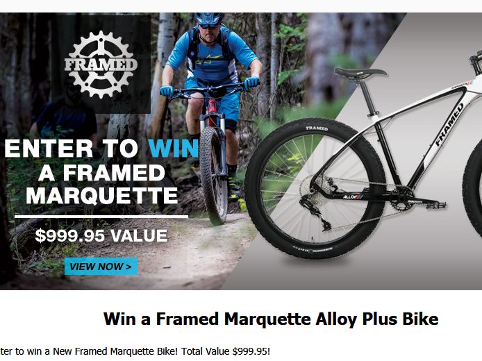 MTBR Framed Bikes Marquette Alloy Plus Bike Giveaway Sweepstakes