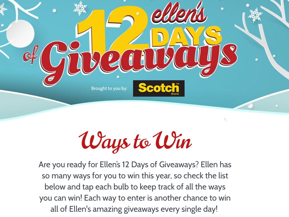 how to get on ellens 12 days of giveaways