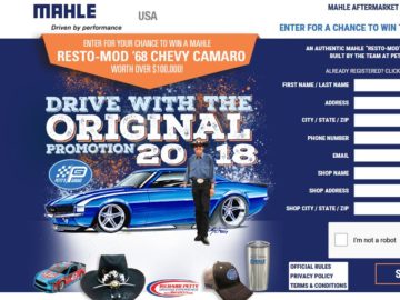 2018 MAHLE “Drive with the Original” Sweepstakes and Instant Win Game