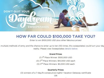 Wyndham Vacation Resorts Don't Quit Your Daydream Sweepstakes