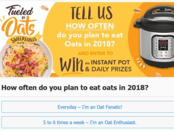 Oats Everyday ‘Fueled by Oats’ Sweepstakes