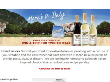 Cavit “Here’s To Italy” Contest