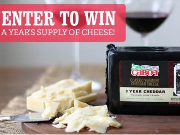 Win a Year Supply of Cabot Cheese