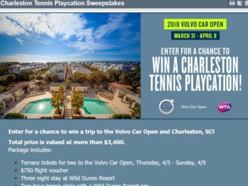 Charleston Tennis Playcation Sweepstakes