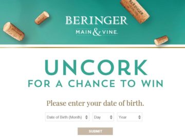 Beringer Main and Vine Wine and Win Sweepstakes