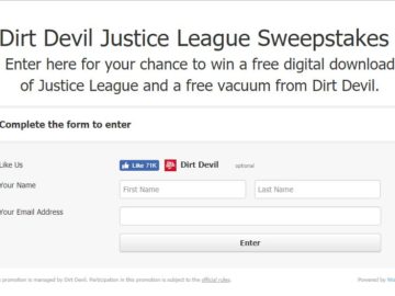 Dirt Devil Justice League Social Sweepstakes