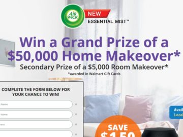 Air Wick Essential Mist $50,000 Home Makeover Sweepstakes