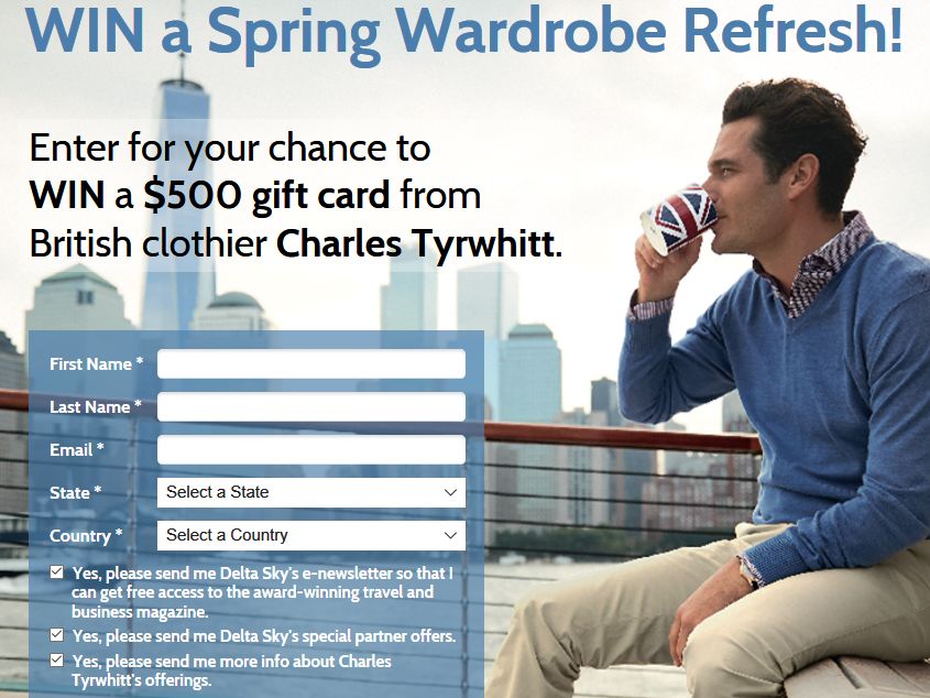 Win a 500 British Clothier Charles Tyrwhitt Gift Card