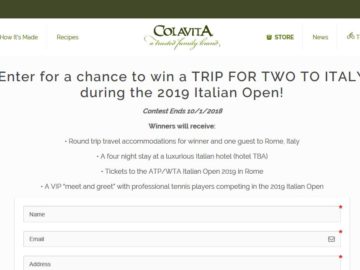 Colavita Rome Trip Sweepstakes