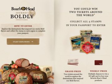 Boar’s Head “Journey Boldly” Sweepstakes