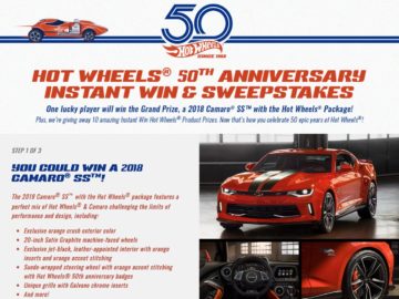 Hot Wheels 50th Anniversary Instant Win & Sweepstakes