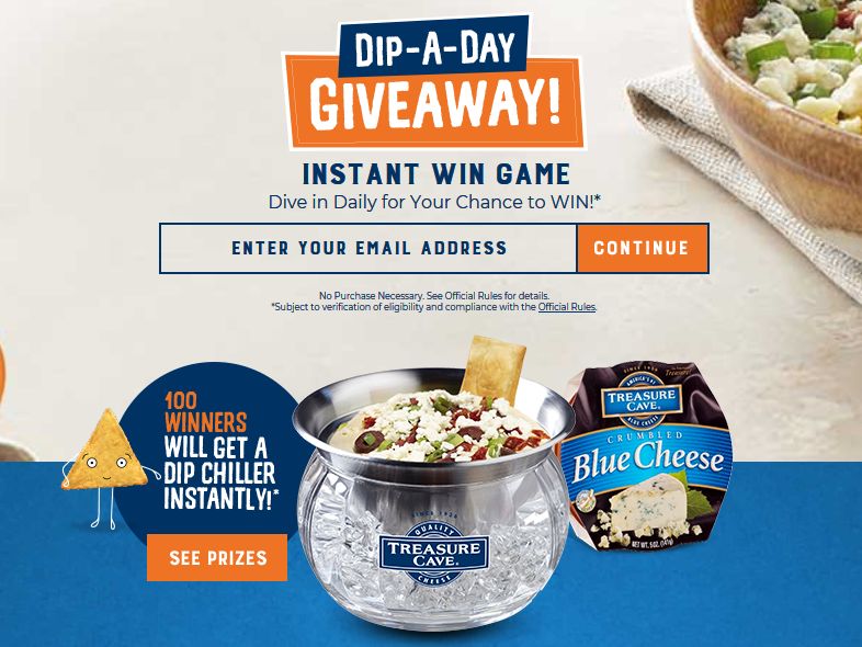 Treasure Cave Cheese DipaDay Instant Win Game