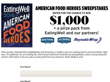 EatingWell American Food Heroes Sweepstakes