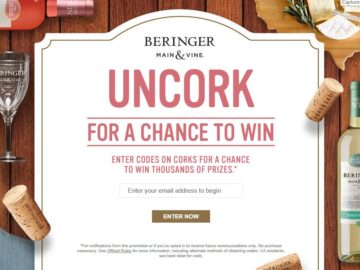 Beringer Wine & Win Instant Win Game (Code from Purchase)