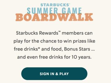 Starbucks Summer Game Boardwalk (Existing Starbucks Rewards Members)