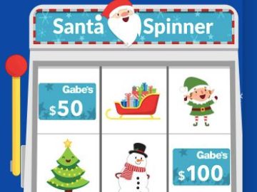 Gabe's Santa Spinner Instant Win Game (Limited States)