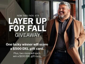 DXL Layer Up For Fall Gift Card Giveaway